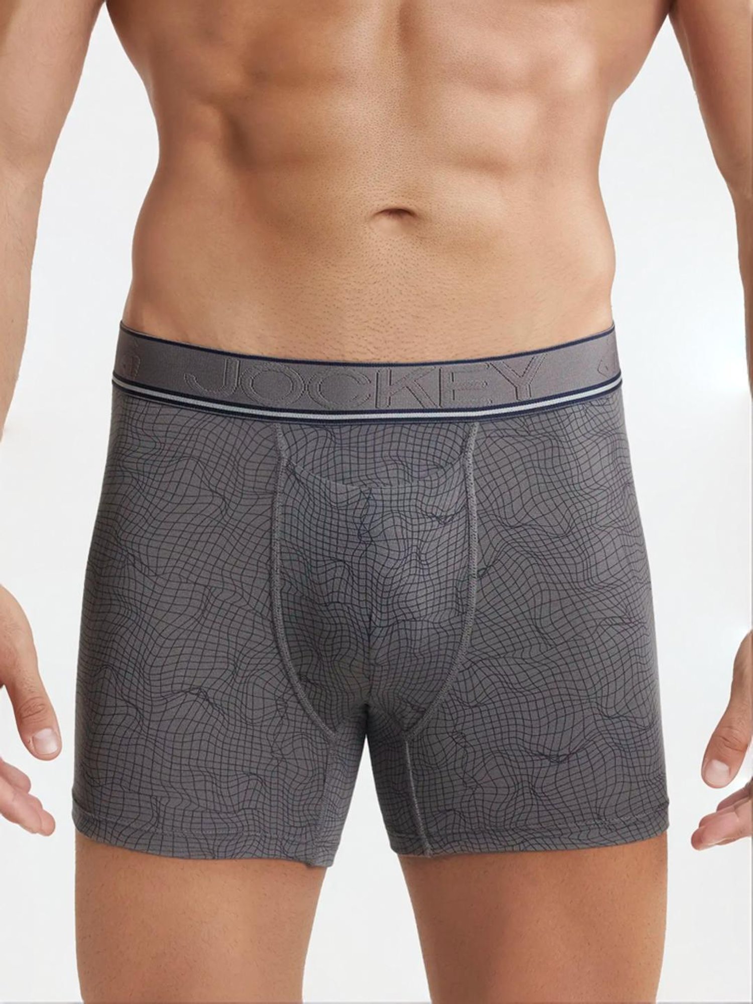 Jockey HG32 Gun Metal Tencel Modal Cotton Elastane Boxer Briefs with Natural Stay Fresh Properties
