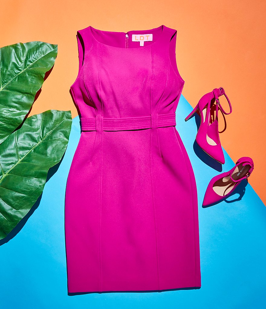 LDT Annemarie Stretch Crepe Solid Sleeveless Dress