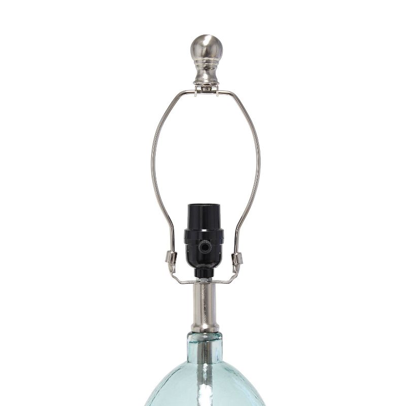 Glass Table Lamp with White Drum Shade Blue - Lalia Home