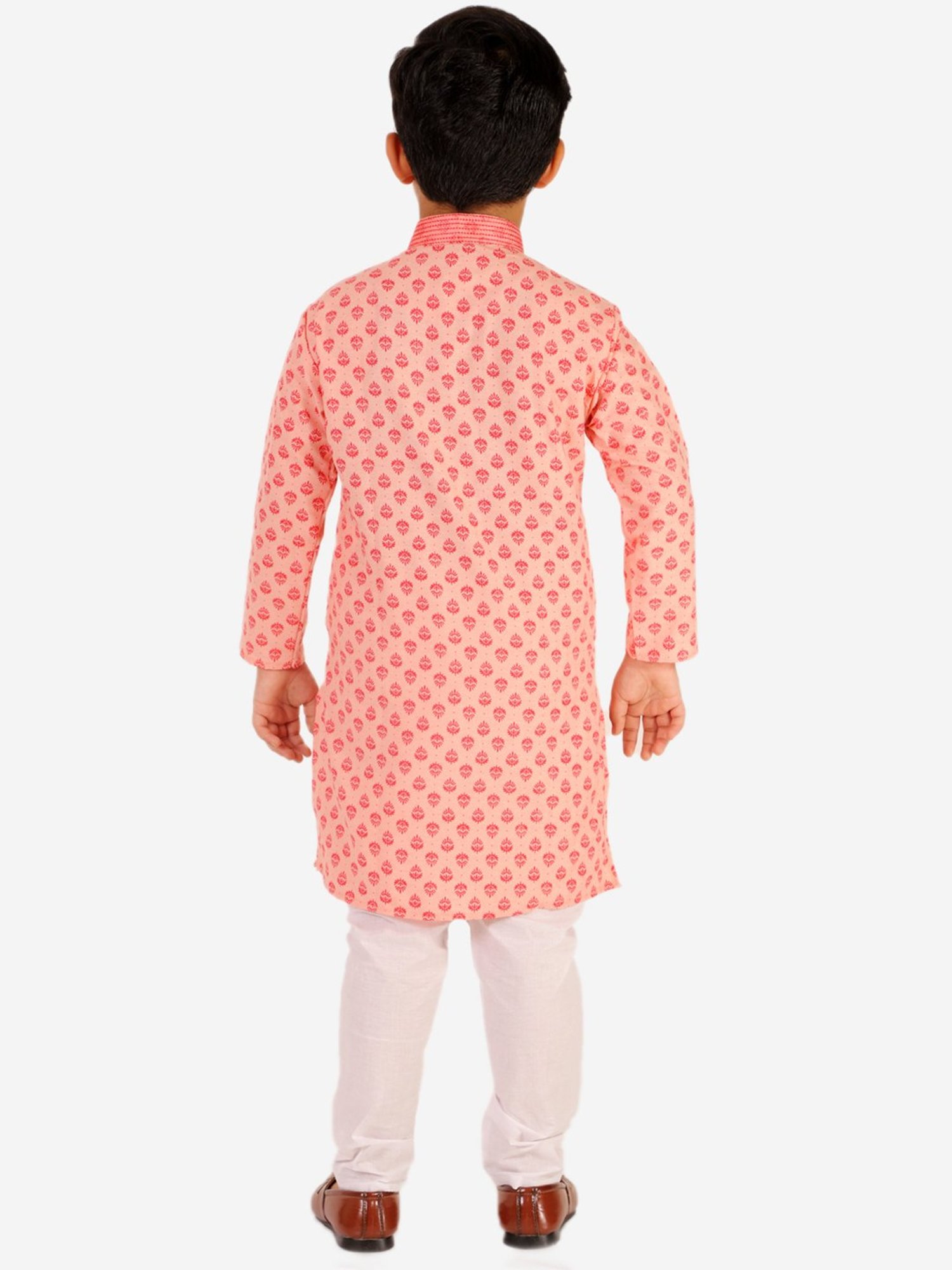 Pro-Ethic Style Developer Kids Red & White Printed Full Sleeves Kurta with Pyjamas