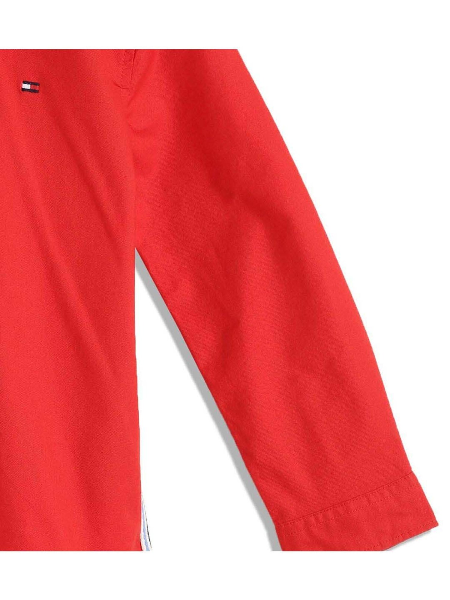 Tommy Hilfiger Boys Red Solid Regular Fit Shirt