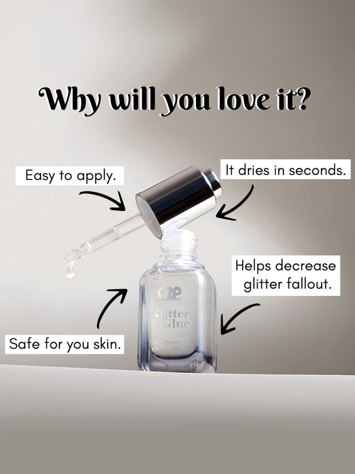 C2P PROFESSIONAL MAKEUP Glitter Glue - 20 ml