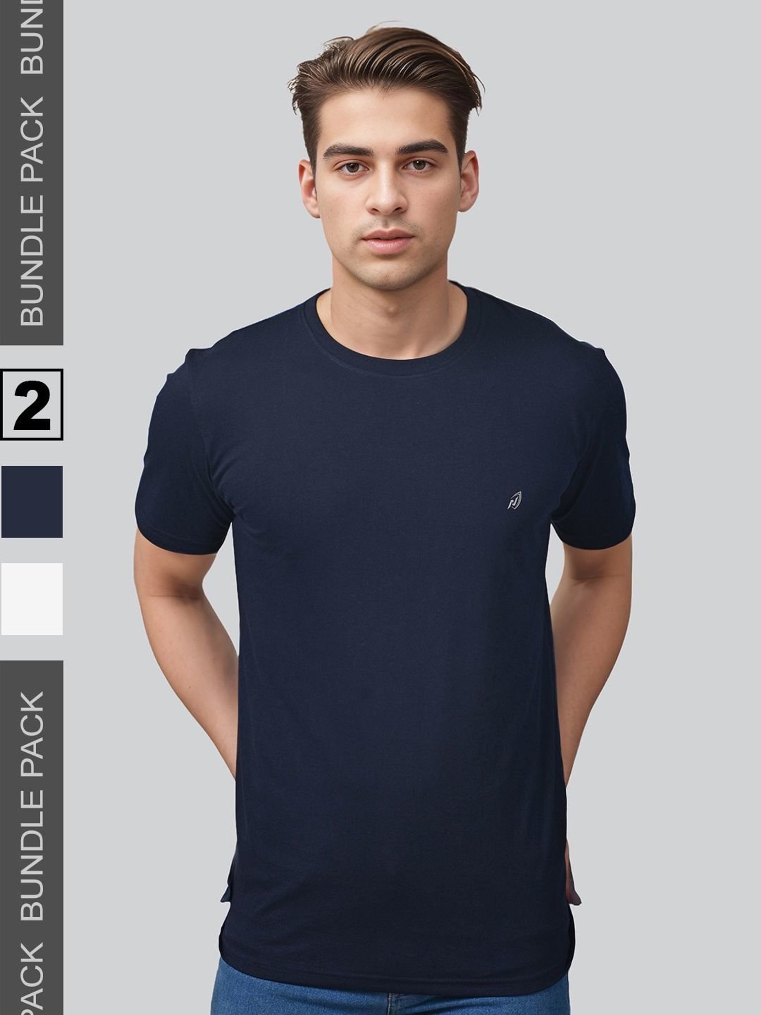 Lux Nitro Navy & White Regular Fit T-Shirt