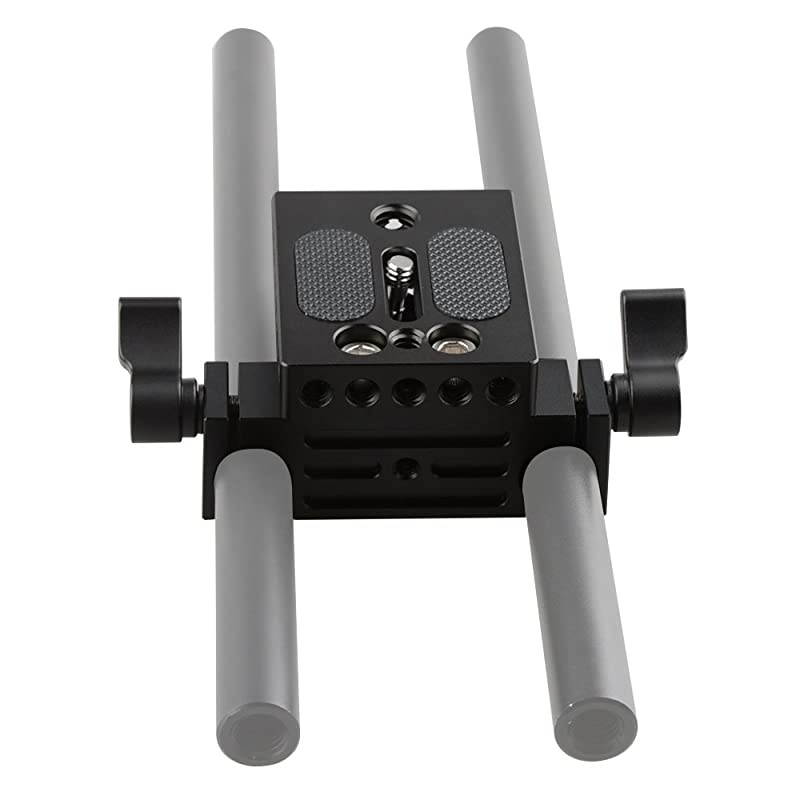 Camera Baseplate with 15mm Railblock for DSLR Rig 15mm Rod Rail Support System