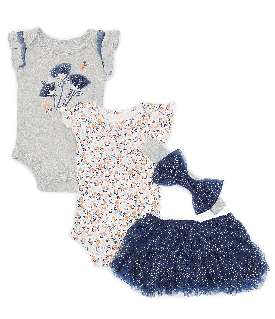Baby Starters Baby Girls Newborn-9 Months Floral Tutu 4-Piece Set