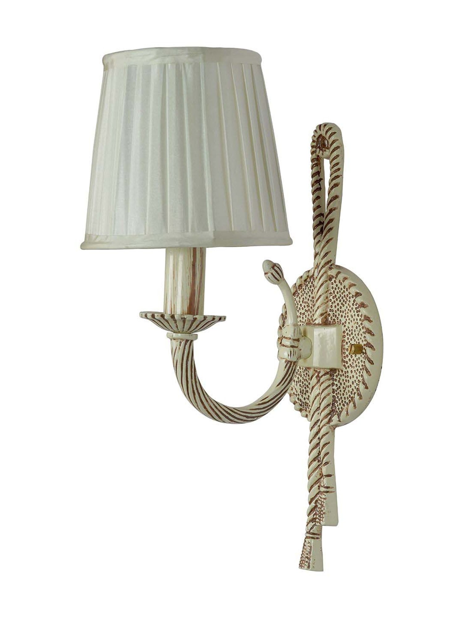 FOS LIGHTING White Aluminium Wall Lamp With Pleated Fabric Shade