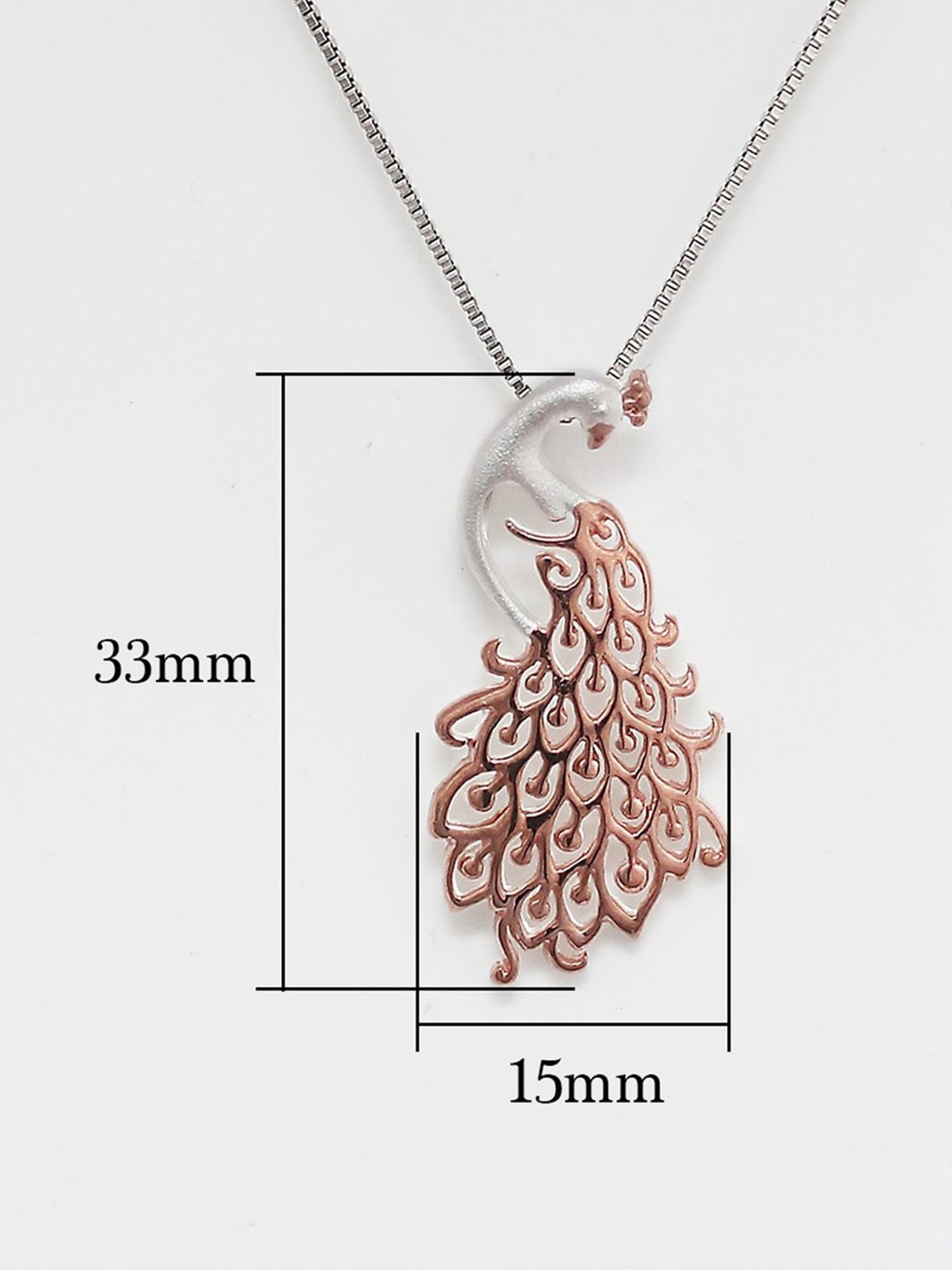 GIVA Anushka's 92.5 Sterling Silver Peacock Pendant with Chain