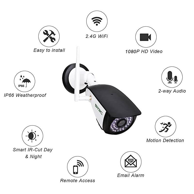 New 2 Pack WiFi Camera Outdoor  1080P HD Two Way Audio Security IP Cameras Motion Detection Surveillance Camera IR LED Night Vision CCTV Cameras for Indoor Outdoor Support Max 128GB SD Card