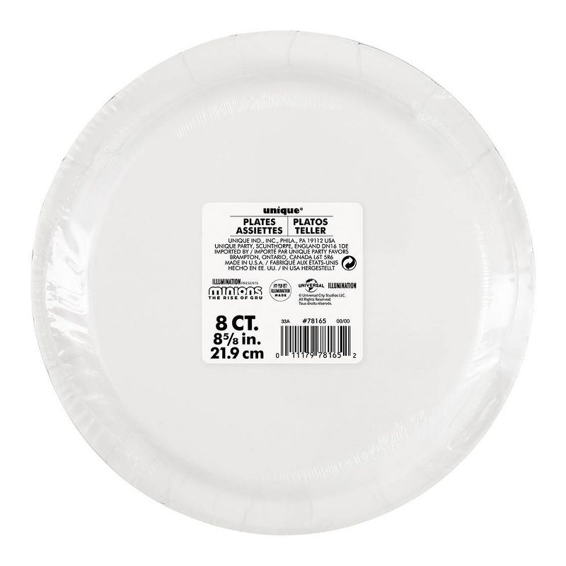 Despicable Me Minions 9" 8ct Party Paper Plates