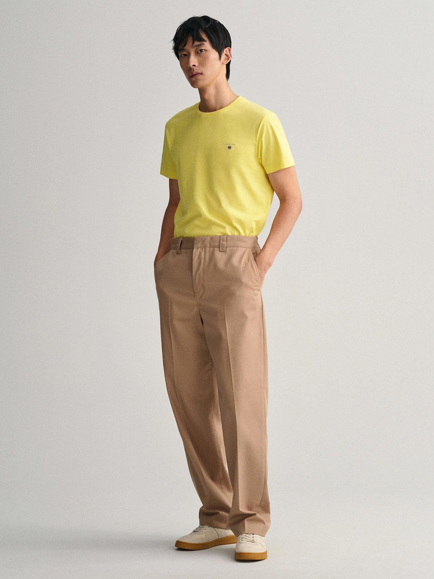 GANT Yellow Regular Fit Cotton Crew T-Shirt