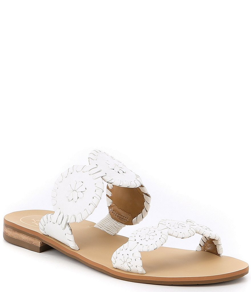 Jack Rogers Lauren Whipstitch Detail Slide Sandals