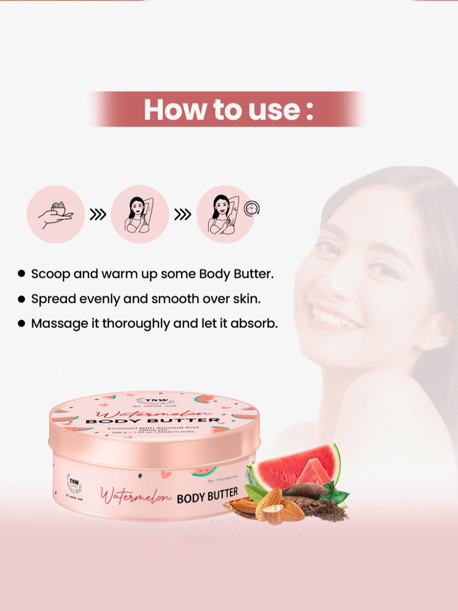 TNW-The Natural Wash Watermelon Body Butter - 200 gm