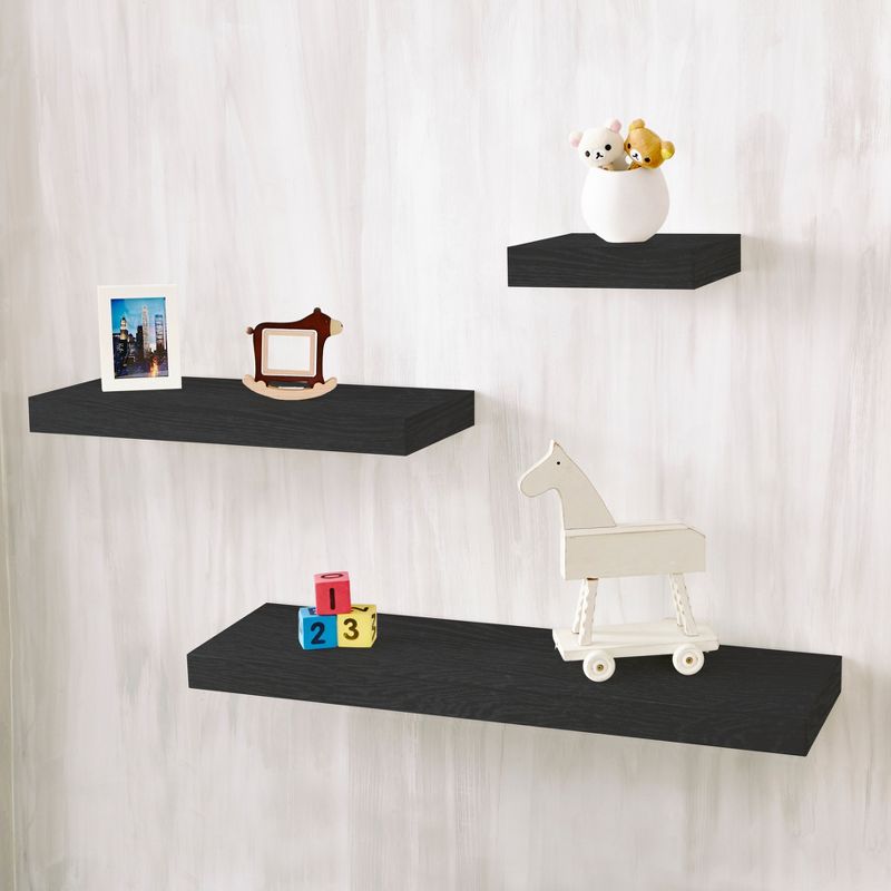 Way Basics 36" Eco Wall Shelf Floating Shelf Black