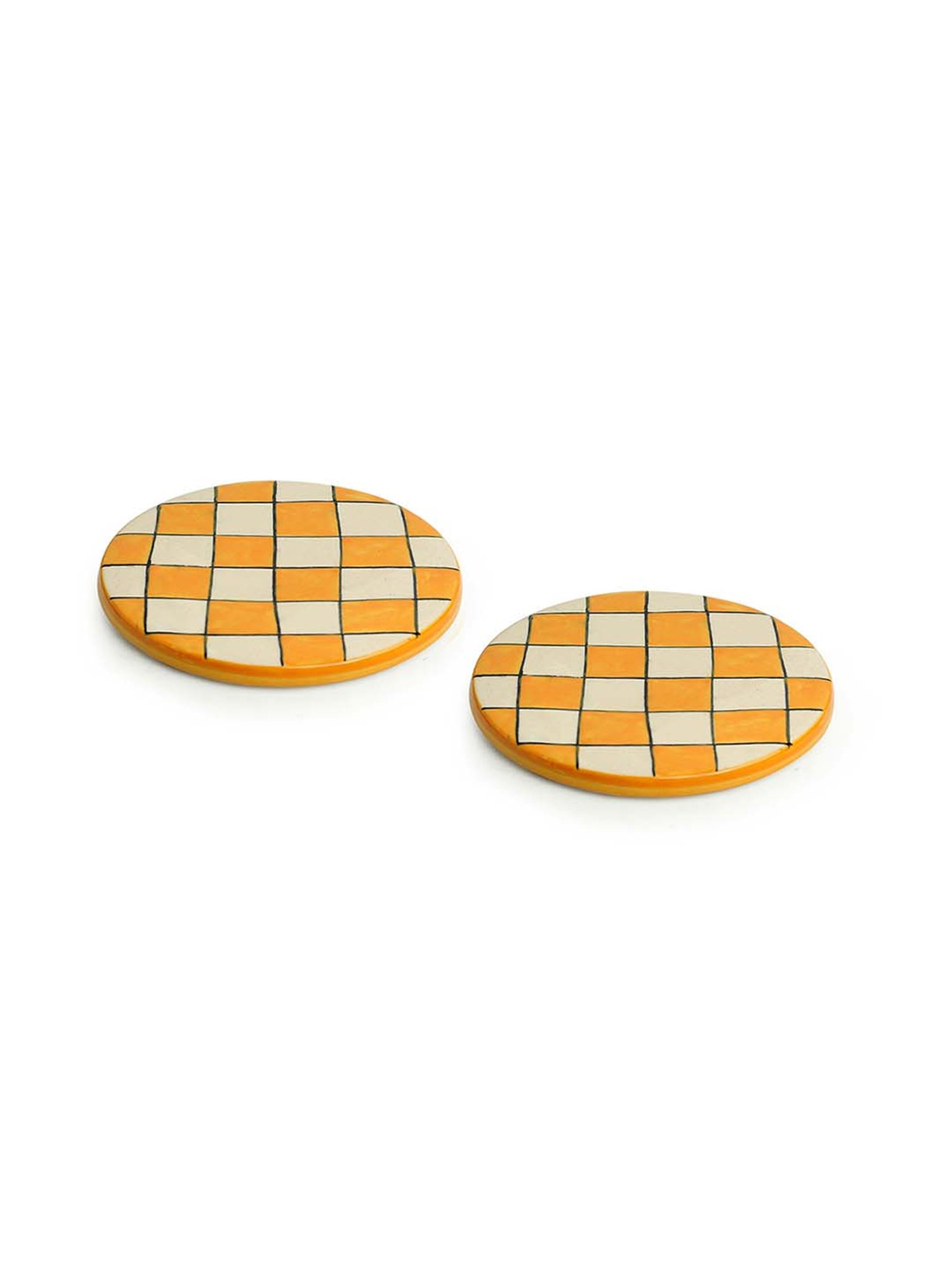 ExclusiveLane Hand-painted Trivets in Ceramic (Set of 2)