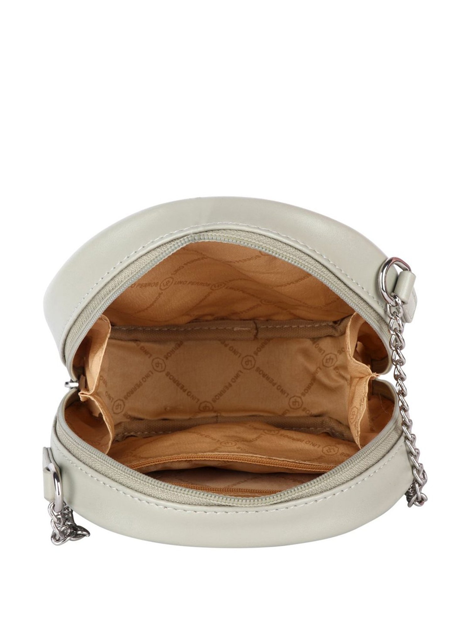 Lino Perros Light Green Textured Medium Sling Handbag