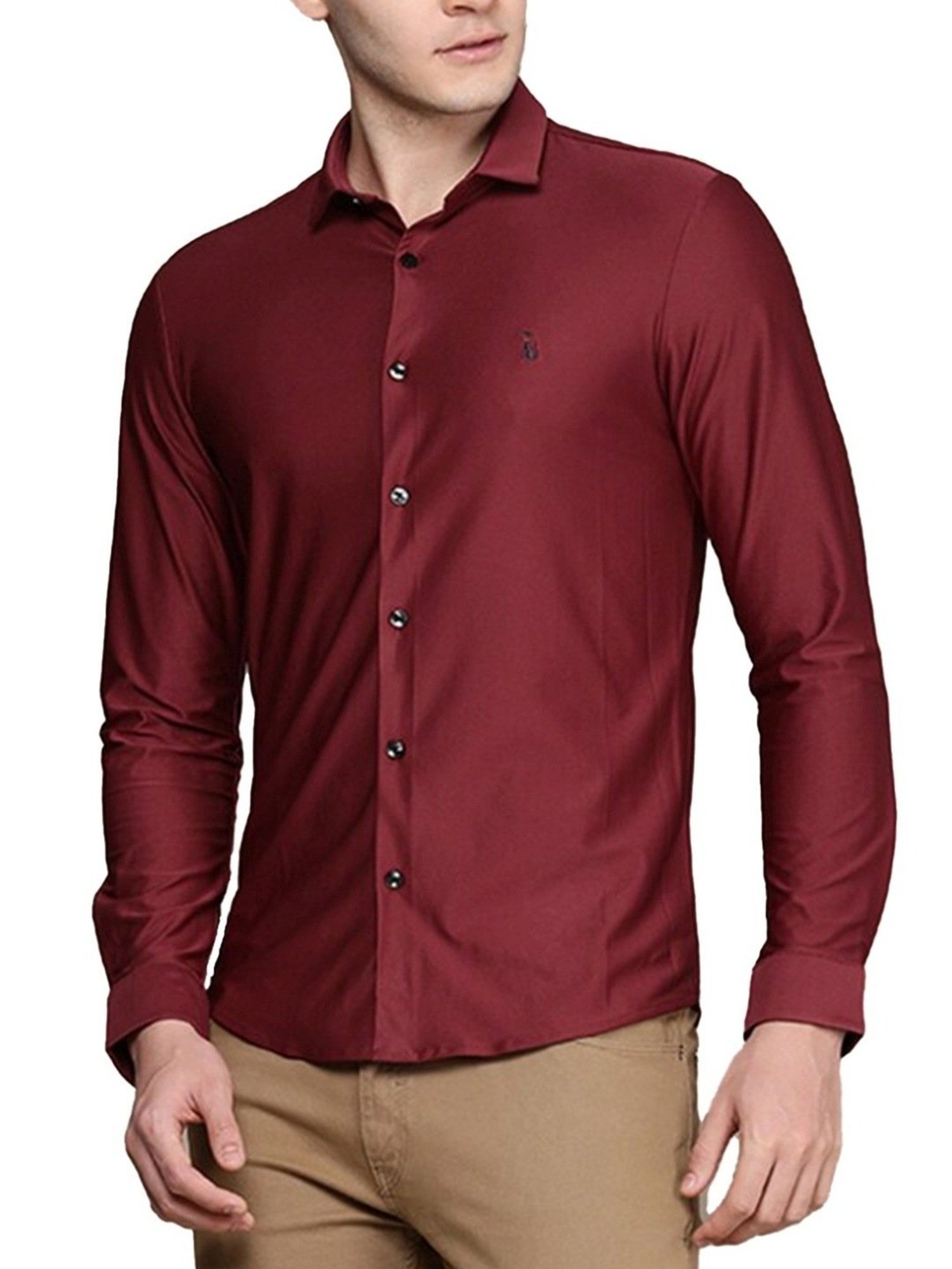 Simon Carter London Maroon Slim Fit Shirt