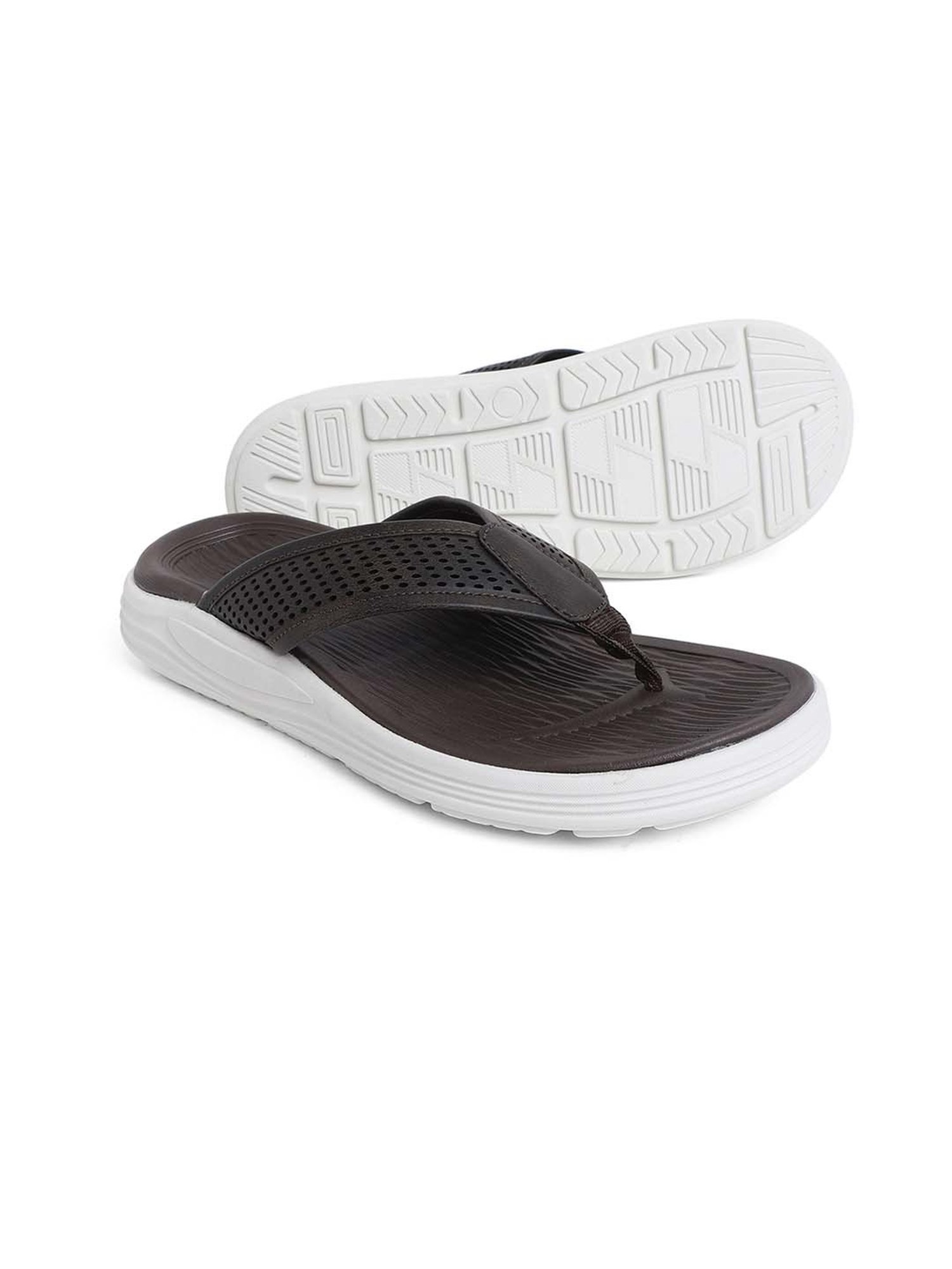 Mozafia Men's Brown Flip Flops