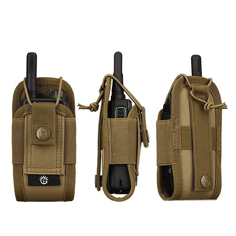 Versatile Radio Holster PouchTactical Molle Radio Holder Case PouchMilitary Interphone Storage Nylon Bag Lightweight for Two Way Radios Walkie Talkies Black