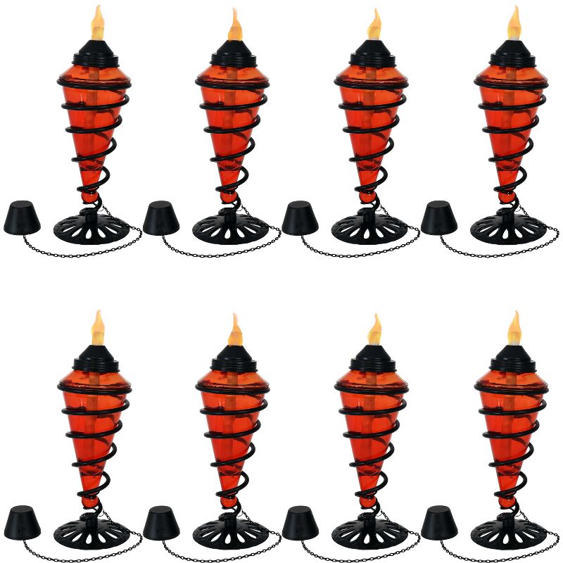 5.5" Petite Lantern Metal Table Torch Black - TIKI