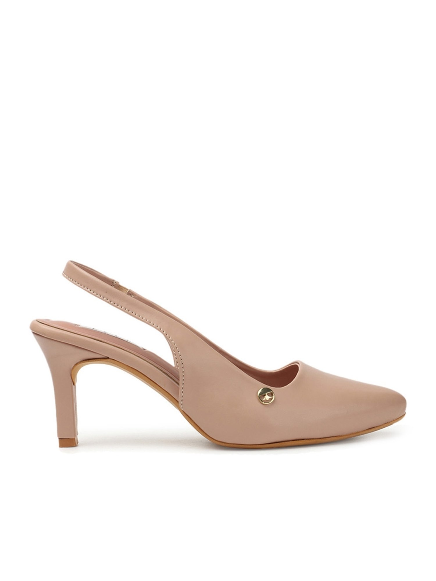 Elle Women's Peach Sling Back Stilettos