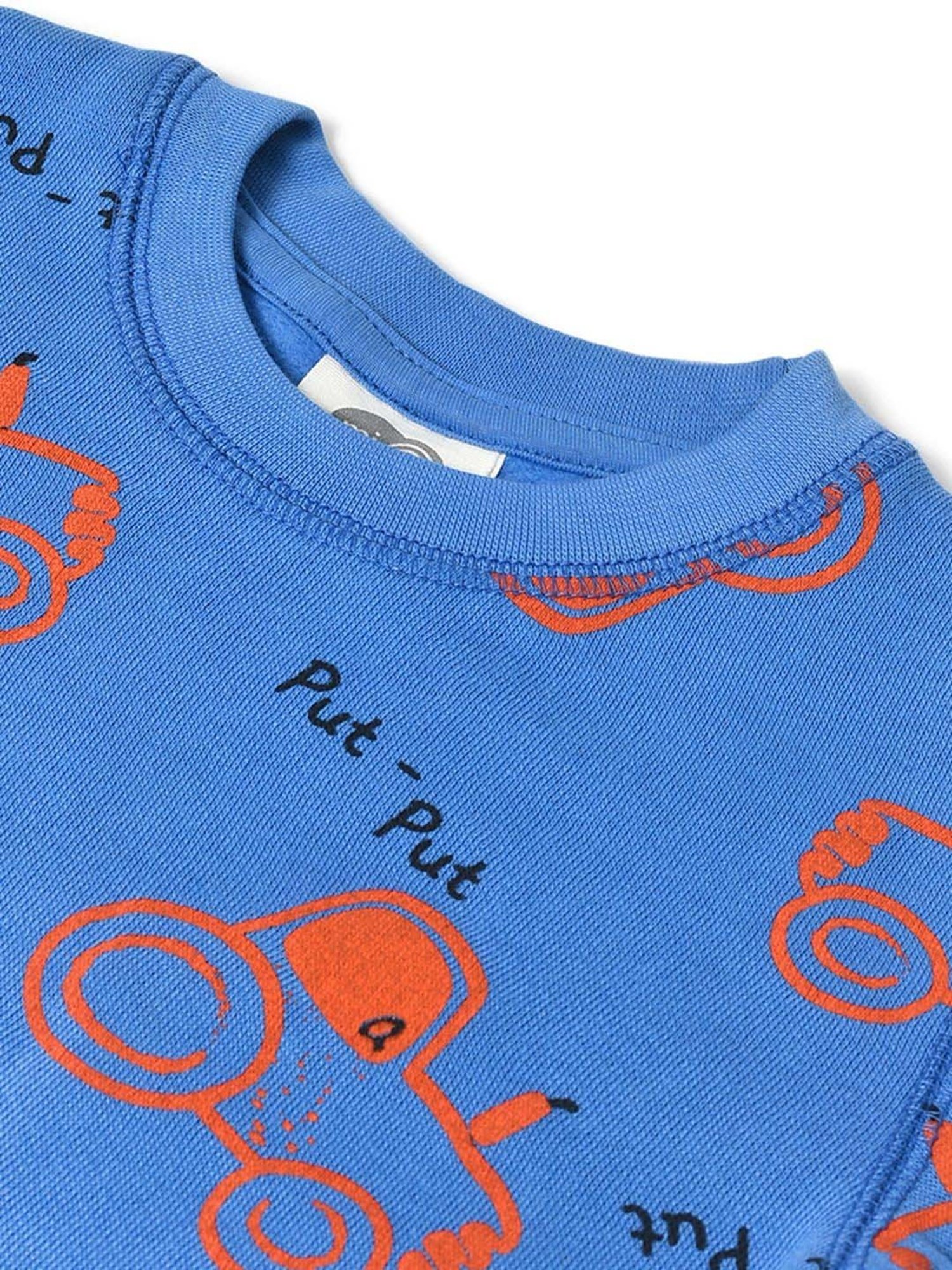 MiArcus Kids Blue & Red Cotton Printed Full Sleeves Sweatshirt Set