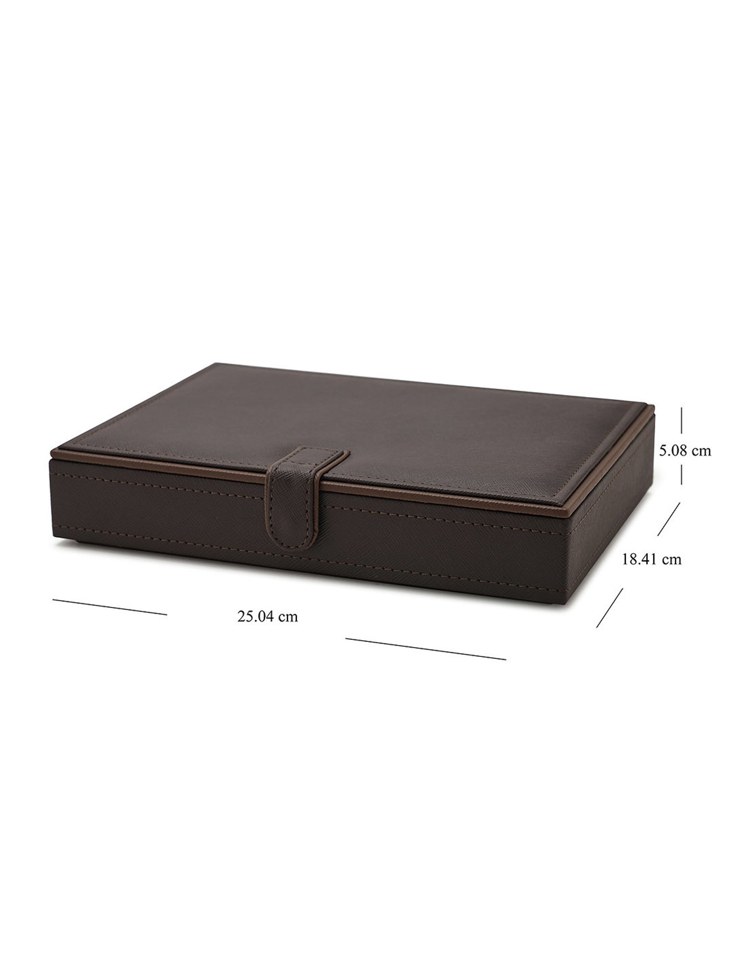 Pure Home and Living Brown Leather Solid Jewellery Organiser