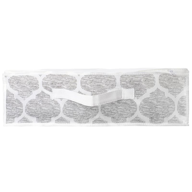 Home Basics Arabesque Non-Woven Under the Bed Storage Bag with See-through Front Panel, White