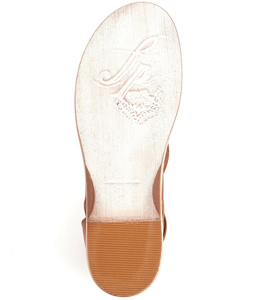 Free People Vale Leather Asymmetrical Toe Loop Ankle Strap Sandals