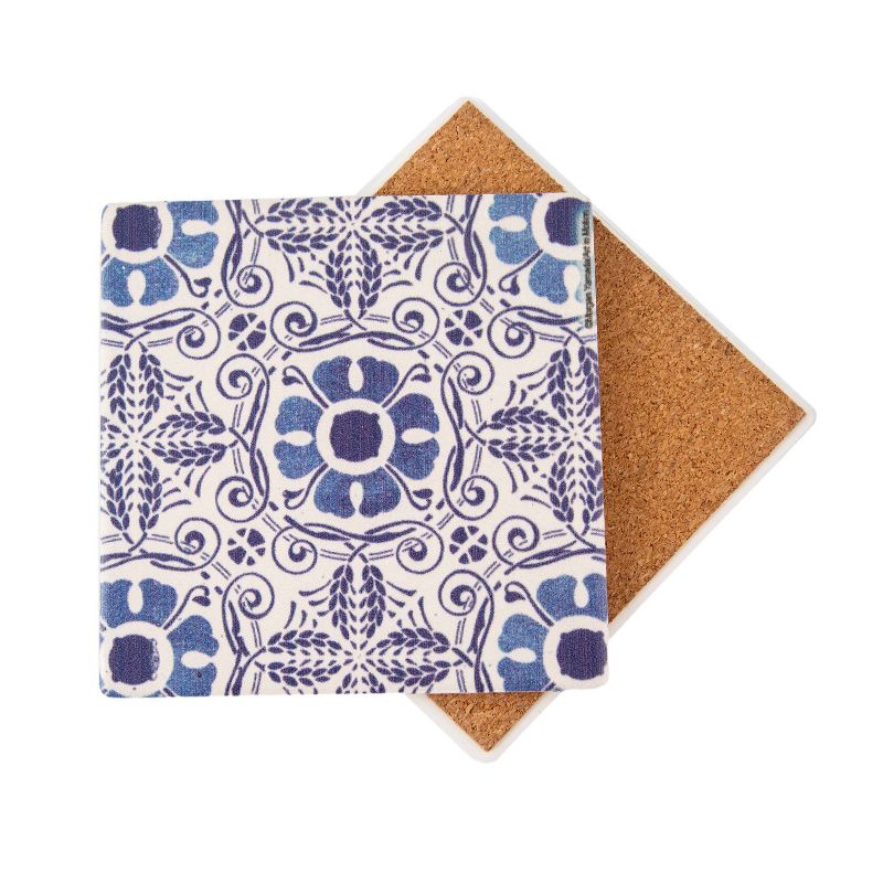 4pk Cork Marrakesh Coaster Set Blue - Thirstystone