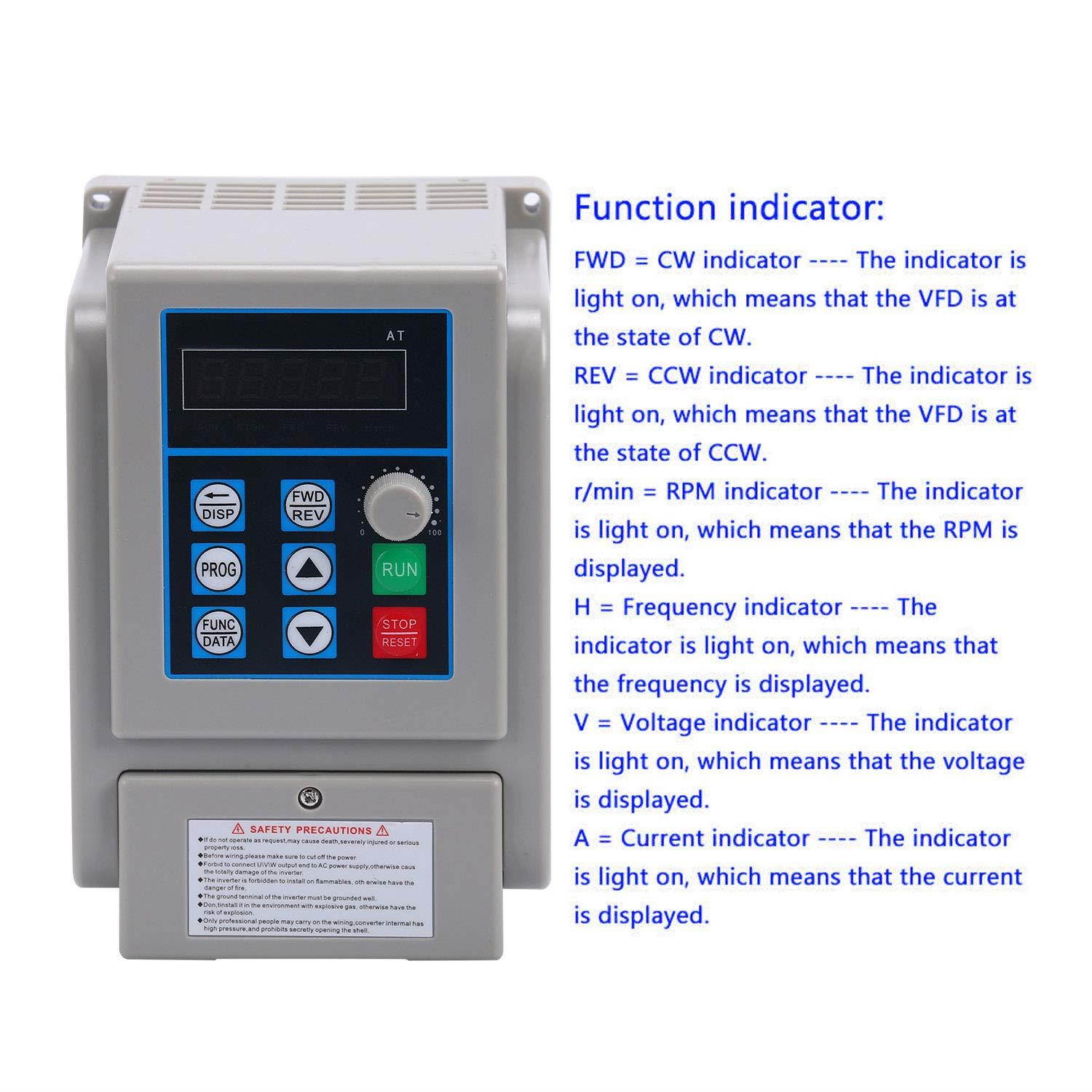 AC220V 8A 1.5KW Variable Frequency Drive Converter Speed Controller Converter