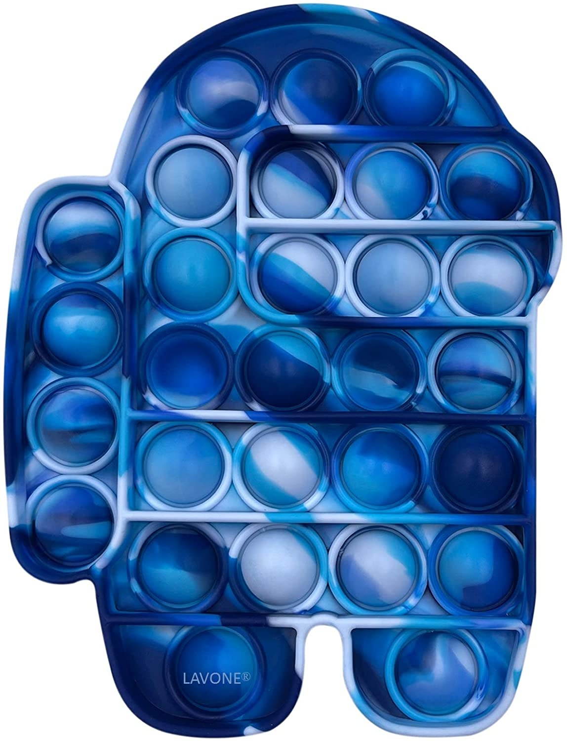 LAVONE Fidget Toys, Push Bubble Fidgets Sensory Toy, Pop Fidget Toy for Kids Adults, Silicone Stress Relief Toy - Blue