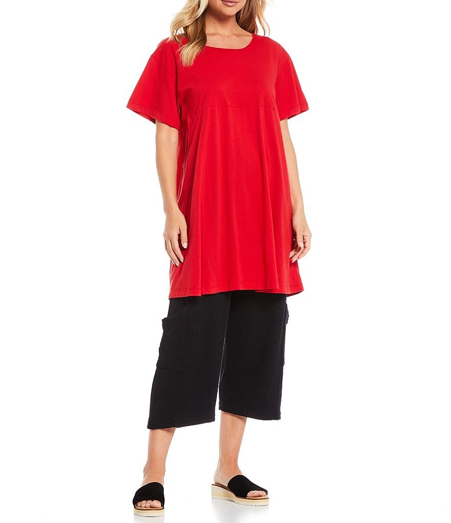 Bryn Walker Mara Short Sleeve Combed Cotton Pocket Tunic