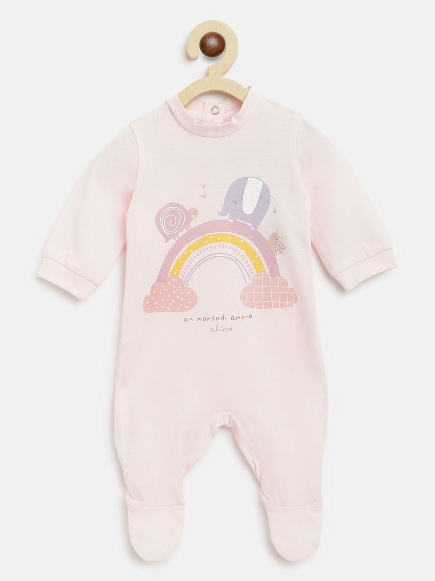 Chicco Kids Light Pink Printed Sleepsuit