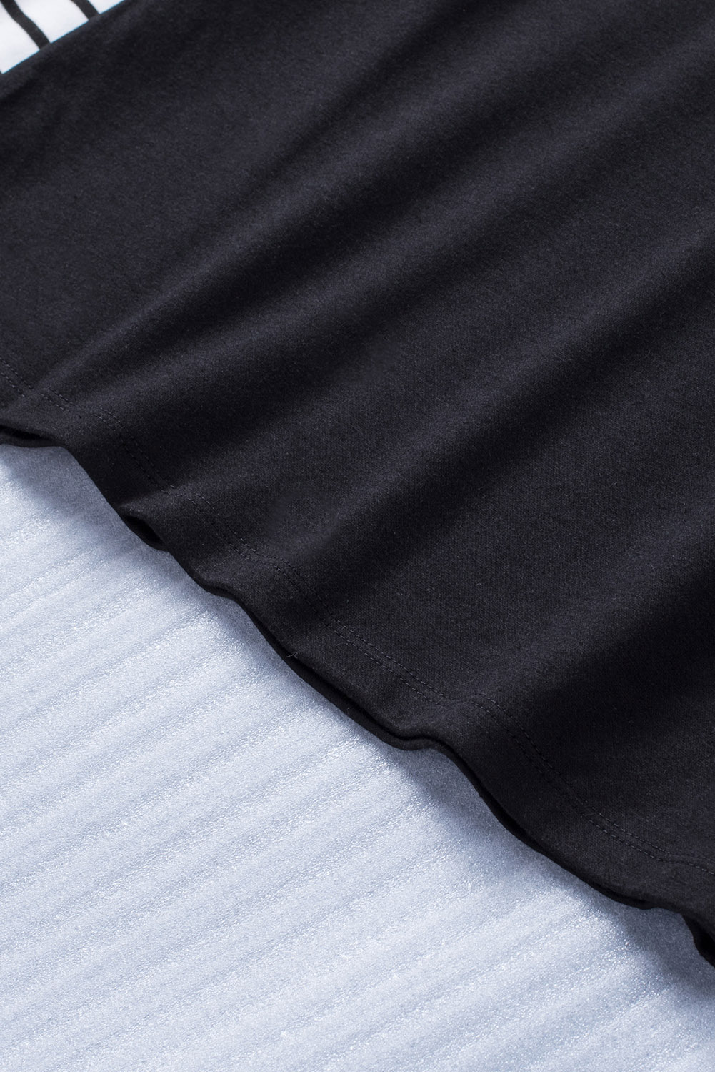 Blank Sweatshirt - Black Striped and Stars Print Long Sleeve T-Shirt Customized