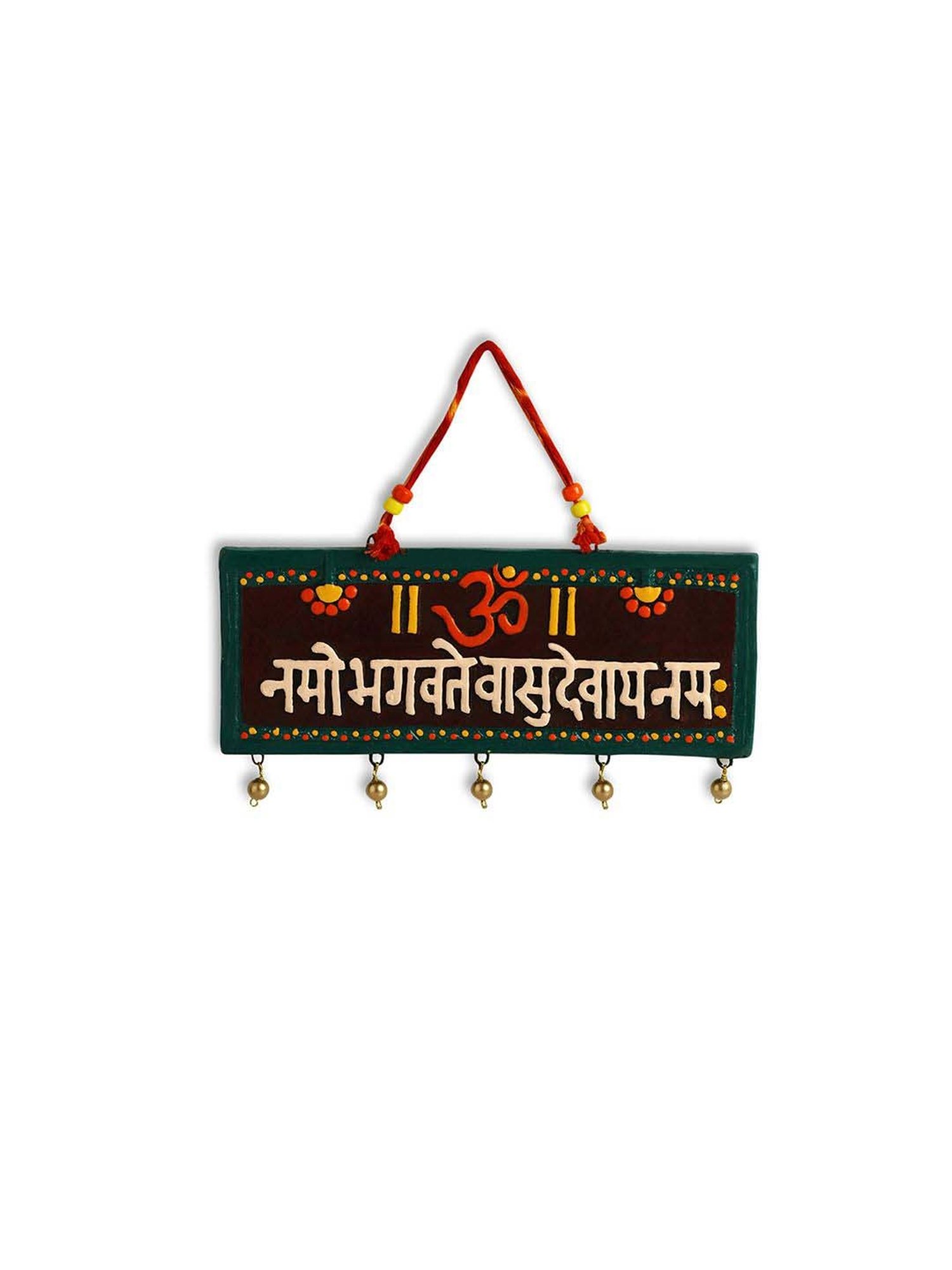 ExclusiveLane Vishnu Mantra Terracotta Wall Hanging Decor (Om Namo Bhagavate Vasudevaya)