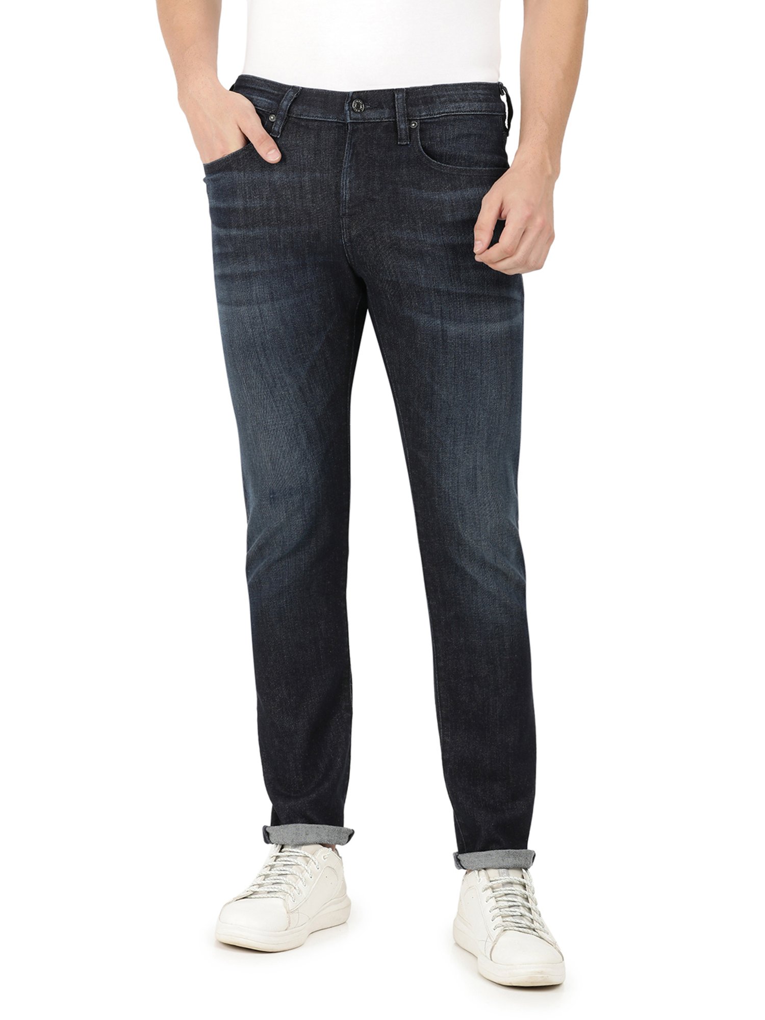 EVERBLUE Blue Comfort Slim Midrise Stretchable Jeans