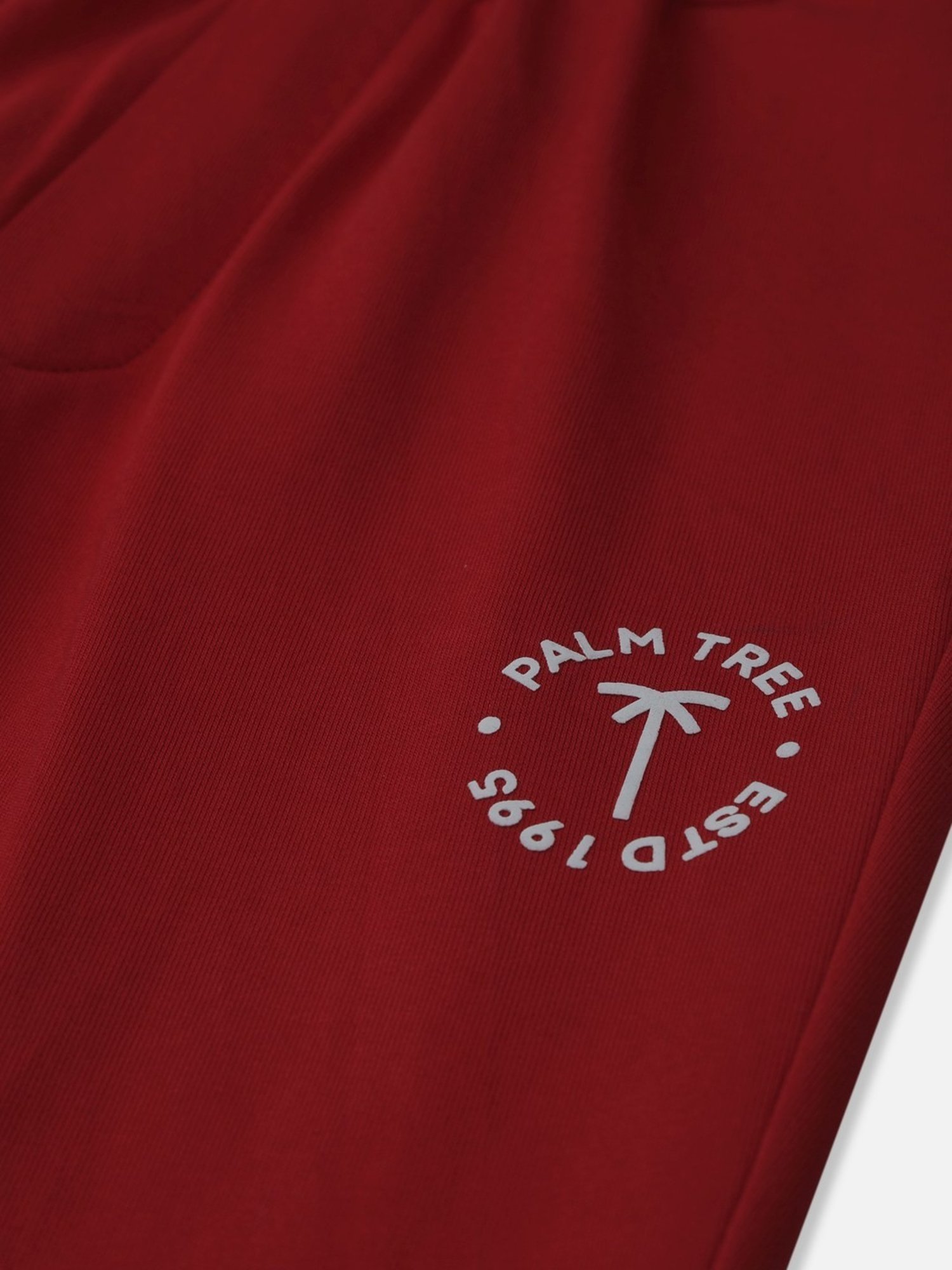 Palm Tree Kids Red Regular Fit Trackpants