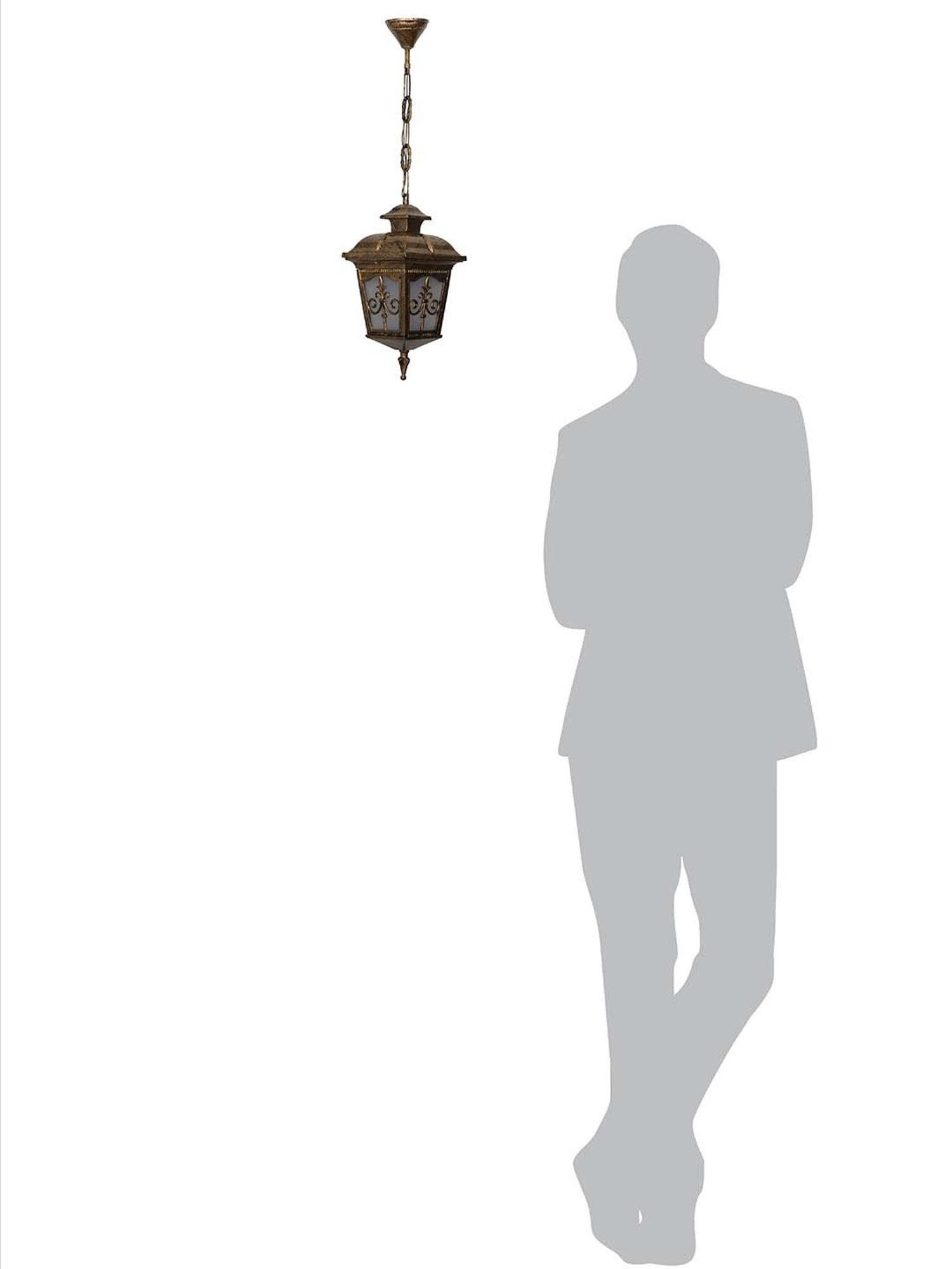 Fos Lighting 'Londonderry' Antique Gold Aluminium Outdoor Hanging Pendant Light - Set of 1