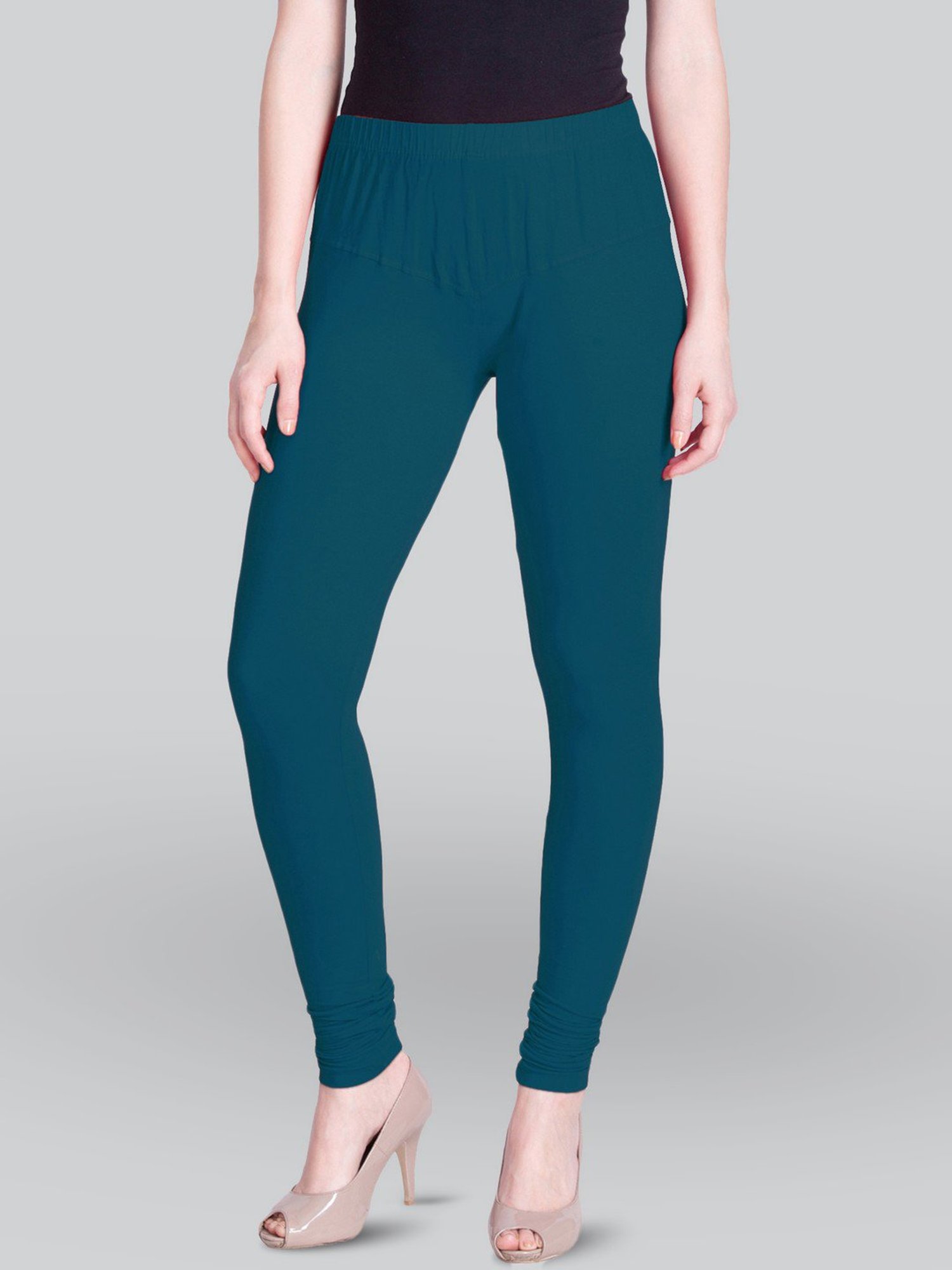 Lyra Teal Green Cotton Full Length Leggings
