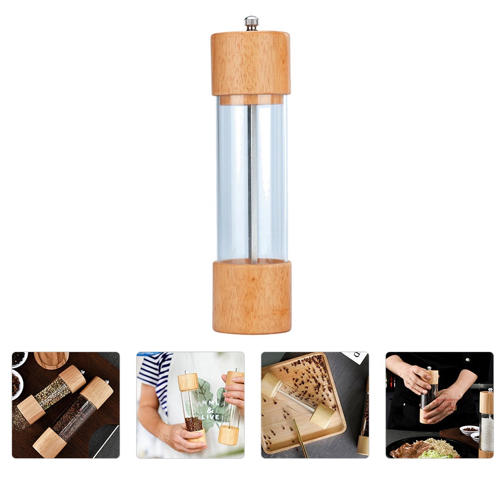 1pc Pepper Mills Storage Container Transparent Pepper Grinder Seasoning Bottle