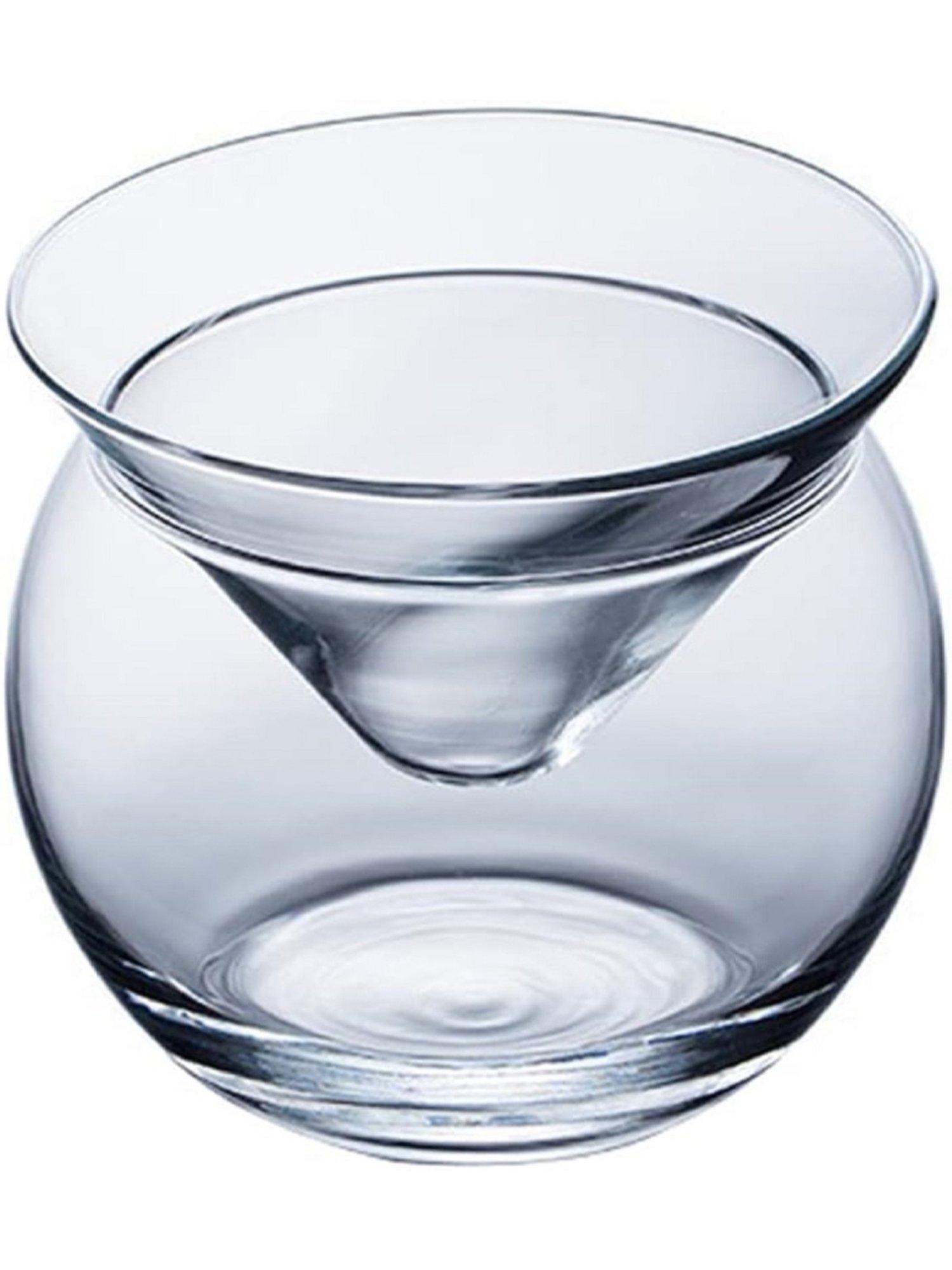 Melbify Chiller Transparent Cocktail Glass with Ice Holder Bowl 250ml - Set of 2