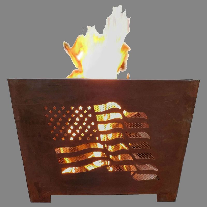 Laser Cut Flag Fire Basket - Esschert Design