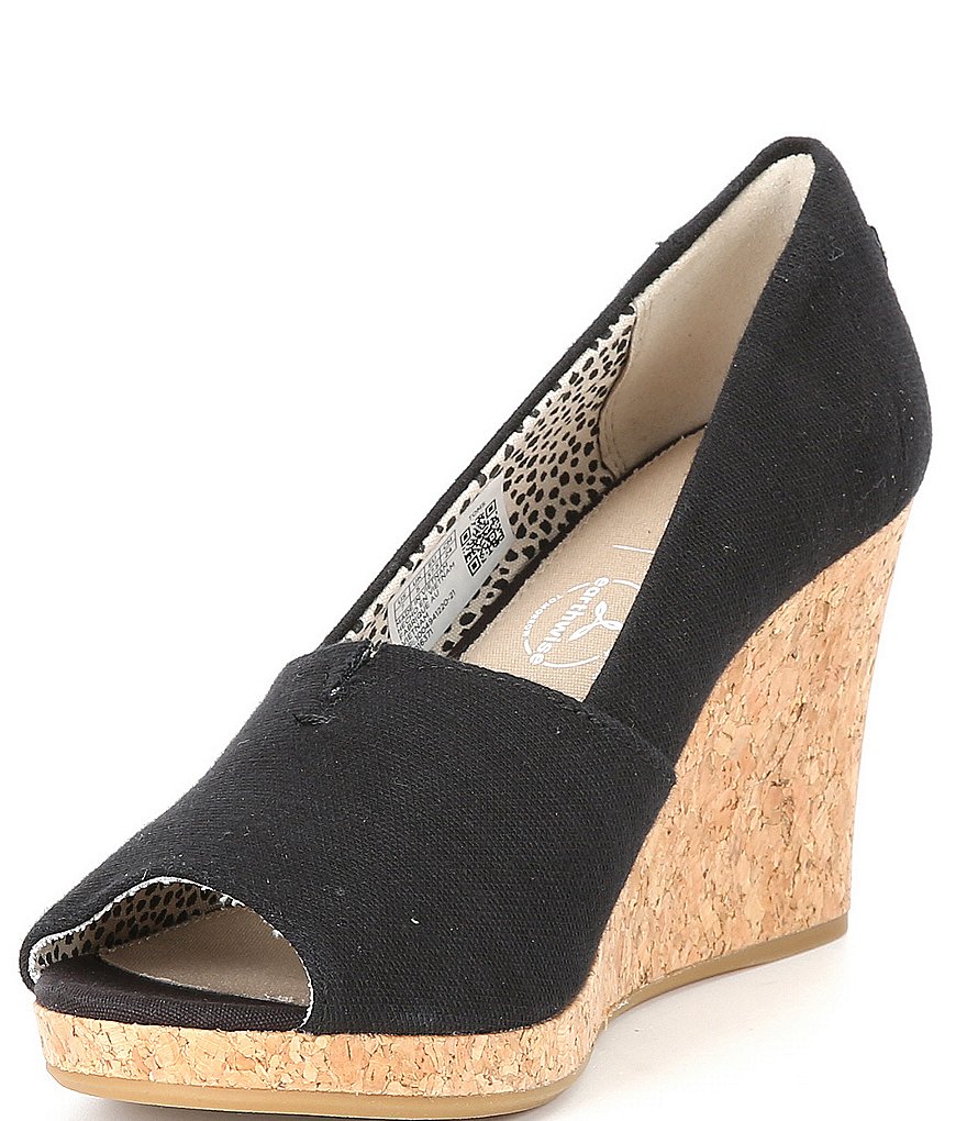 TOMS Michelle Peep Toe Cork Wedges