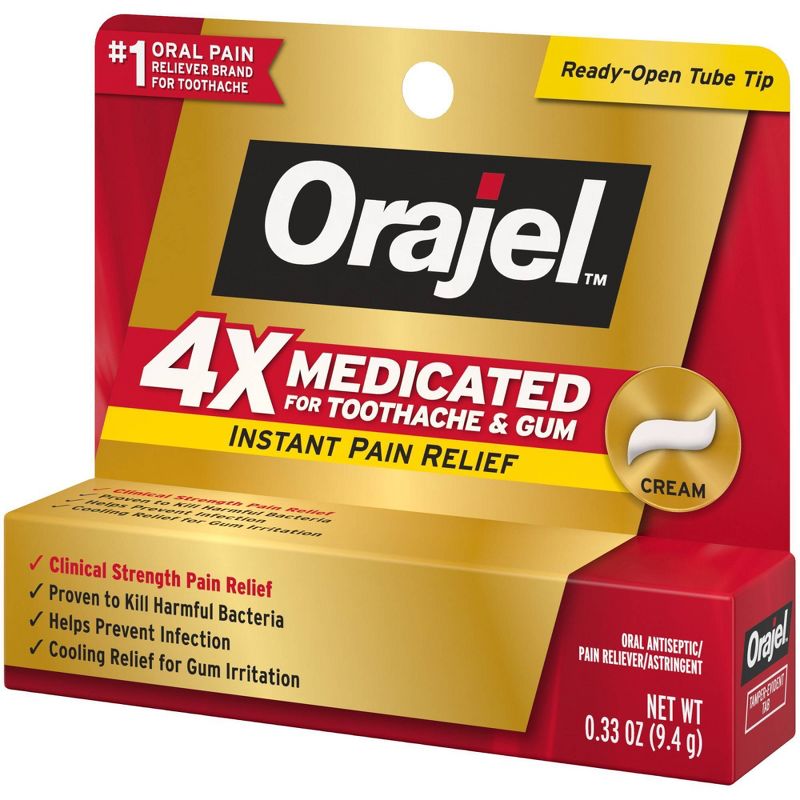 Orajel 4X Medicated For Toothache & Gum Cream - 0.33oz