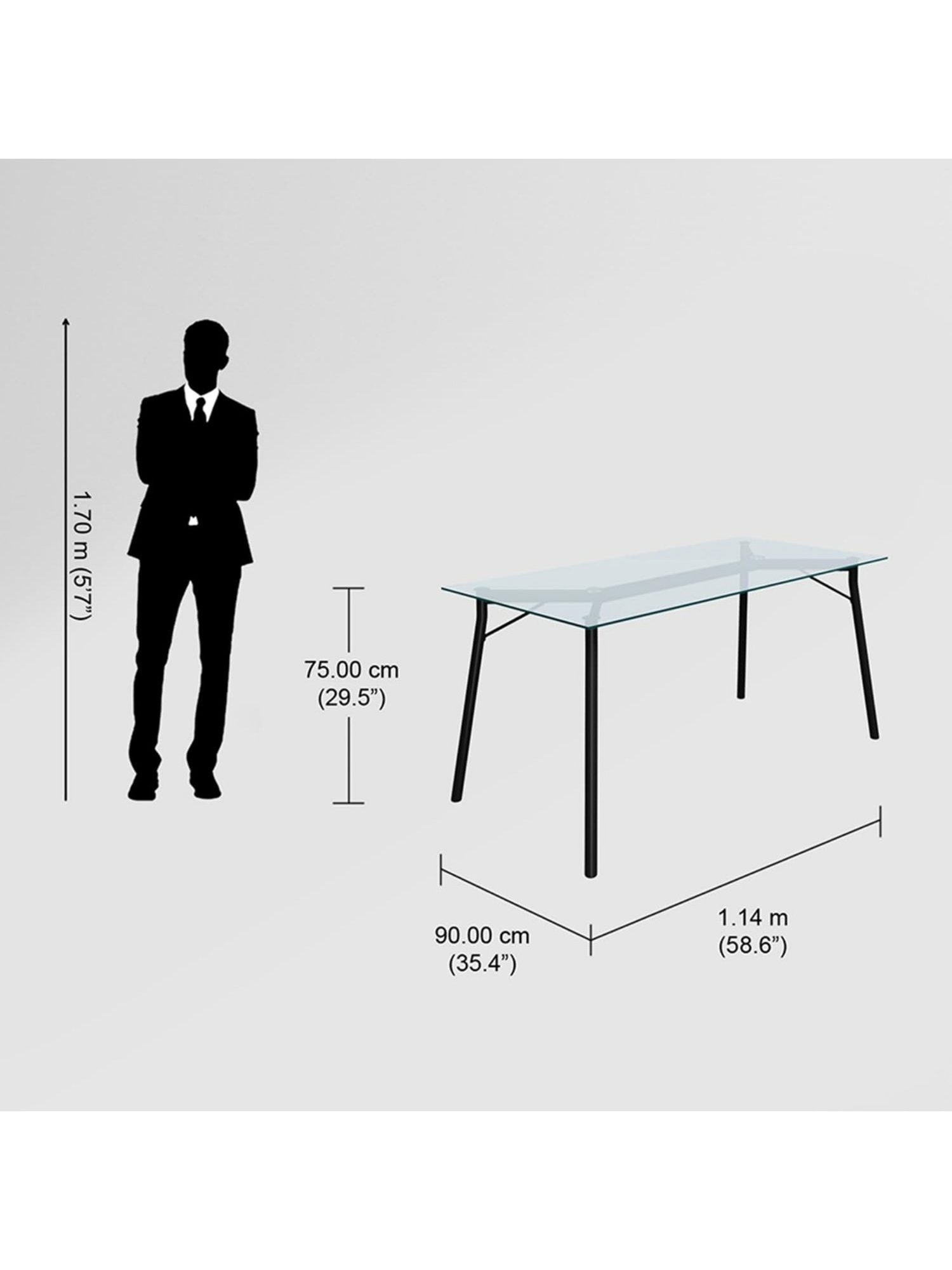 Godrej Interio Silica Black Metal 6 Seater Rectangular Dining Table