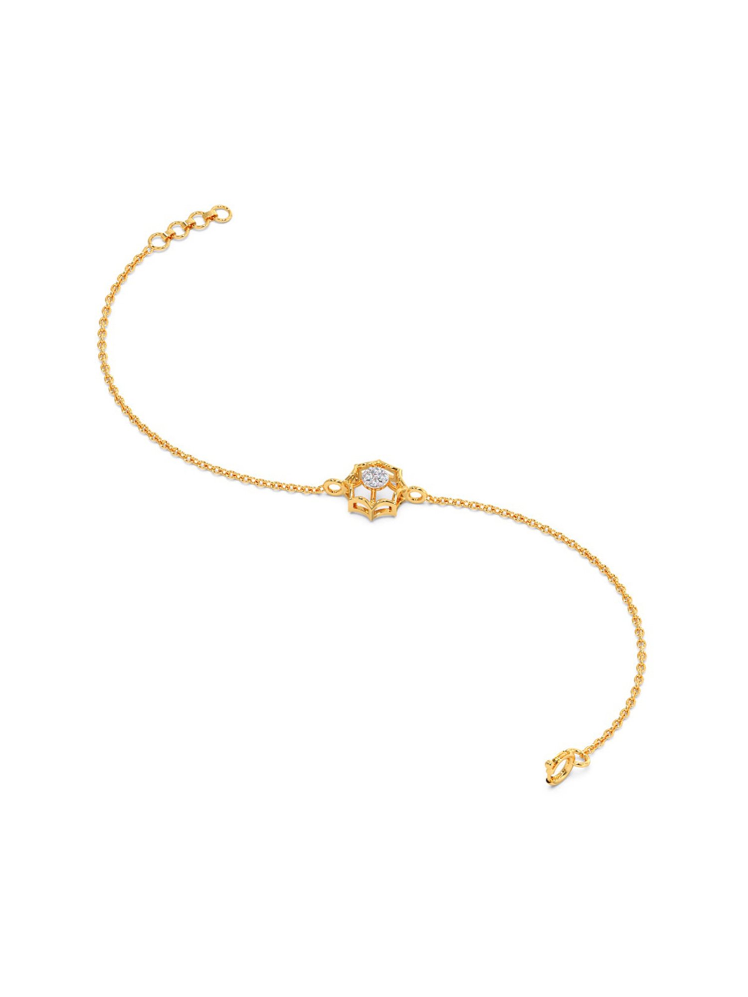 Candere by Kalyan Jewellers BIS Hallmark 18K Yellow Gold and Certified Diamonds Bracelet