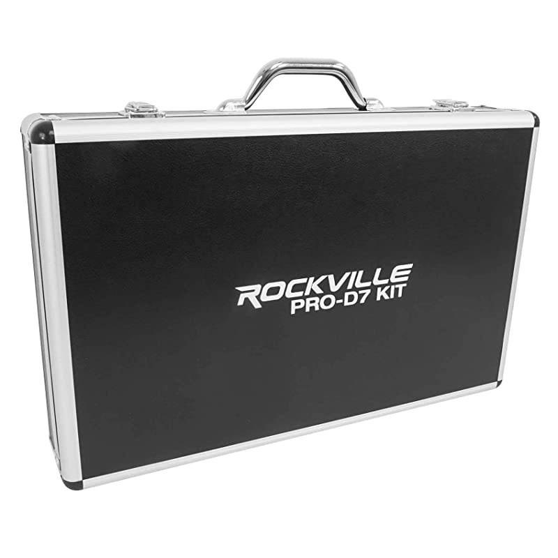 PRO-D7 7 Mic Drum Kit w/Bass+Snare+Condenser Overhead Microphones