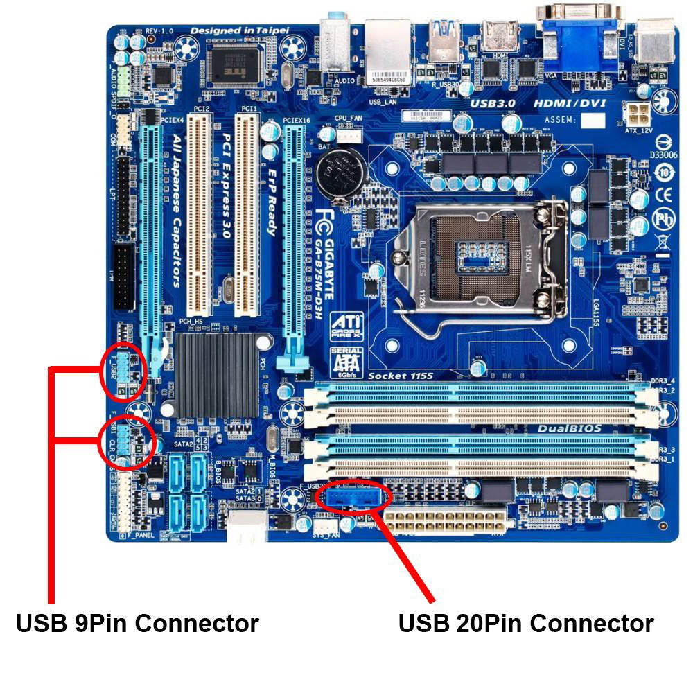 EnLabs FP35U22U32M PC Case 3.5 inch front panel 4 Ports USB Hub,2 Ports USB 3.0 & 2 Ports USB 2.0,2ft USB Type A Female to motherboard Adapter Cable