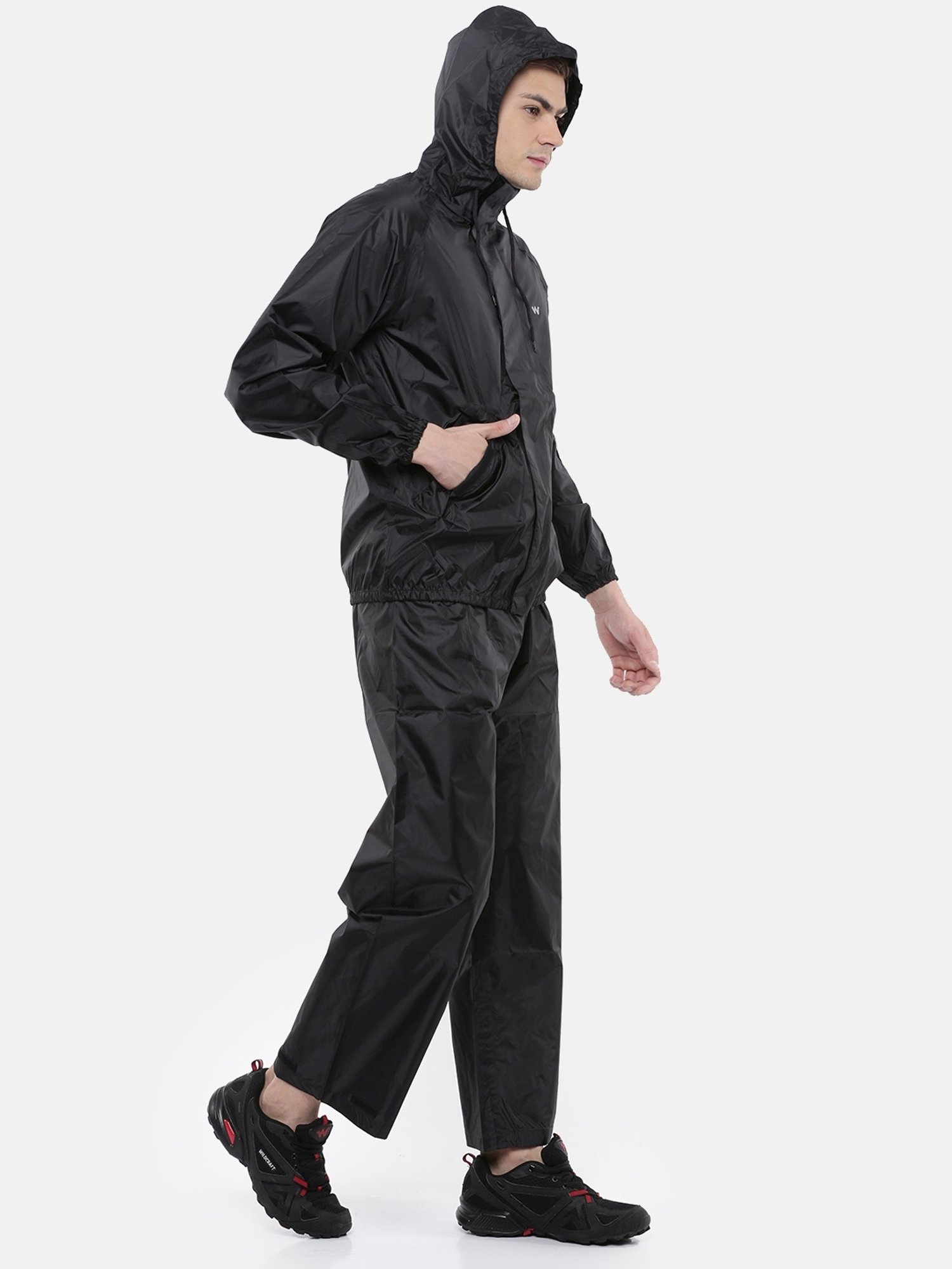 Wildcraft Black Regular Fit Raincoat Set