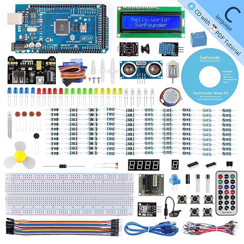 Mega 2560 R3 Project Super Starter Kit with Mega 2560 Board Compatible with Arduino Mega 2560 R3 Mega328 Nano,25 Tutorials Included